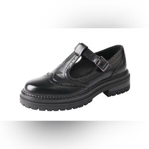 TMA eyes chunky platform T strap hollowed out loafer. Size 8. New in box!